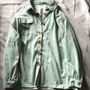 ✨Long-sleeve ribbed button up✨